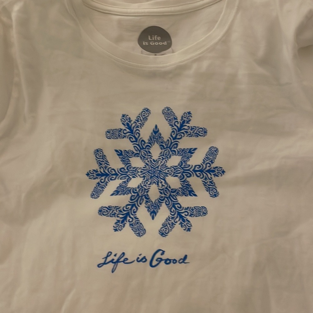Women's Watercolor Snowflake Long Sleeve Crusher